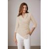imageGRACE KARIN Womens V Neck Casual Work Tops 34 Sleeve Office Dressy Blouse Asymmetrical Elegant ShirtsApricot