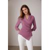 imageGRACE KARIN Womens V Neck Casual Work Tops 34 Sleeve Office Dressy Blouse Asymmetrical Elegant ShirtsDirty Pink