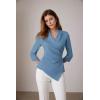 imageGRACE KARIN Womens V Neck Casual Work Tops 34 Sleeve Office Dressy Blouse Asymmetrical Elegant ShirtsGrey Blue