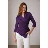 imageGRACE KARIN Womens V Neck Casual Work Tops 34 Sleeve Office Dressy Blouse Asymmetrical Elegant ShirtsPurple