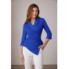 imageGRACE KARIN Womens V Neck Casual Work Tops 34 Sleeve Office Dressy Blouse Asymmetrical Elegant ShirtsRoyal Blue