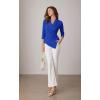 imageGRACE KARIN Womens V Neck Casual Work Tops 34 Sleeve Office Dressy Blouse Asymmetrical Elegant ShirtsRoyal Blue