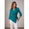 imageGRACE KARIN Womens V Neck Casual Work Tops 34 Sleeve Office Dressy Blouse Asymmetrical Elegant ShirtsTeal