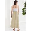 imageGRACE KARIN Womens Wide Leg Pants with Pockets Lightweight High Waisted Tie Knot Caual Loose Split Flowy Palazzo TrousersApricot