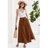 imageGRACE KARIN Womens Wide Leg Pants with Pockets Lightweight High Waisted Tie Knot Caual Loose Split Flowy Palazzo TrousersBrown