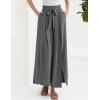 imageGRACE KARIN Womens Wide Leg Pants with Pockets Lightweight High Waisted Tie Knot Caual Loose Split Flowy Palazzo TrousersDark Grey