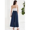 imageGRACE KARIN Womens Wide Leg Pants with Pockets Lightweight High Waisted Tie Knot Caual Loose Split Flowy Palazzo TrousersNavy