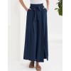 imageGRACE KARIN Womens Wide Leg Pants with Pockets Lightweight High Waisted Tie Knot Caual Loose Split Flowy Palazzo TrousersNavy