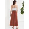 imageGRACE KARIN Womens Wide Leg Pants with Pockets Lightweight High Waisted Tie Knot Caual Loose Split Flowy Palazzo TrousersOrange