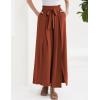 imageGRACE KARIN Womens Wide Leg Pants with Pockets Lightweight High Waisted Tie Knot Caual Loose Split Flowy Palazzo TrousersRust Red