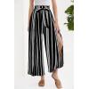 imageGRACE KARIN Womens Wide Leg Pants with Pockets Lightweight High Waisted Tie Knot Caual Loose Split Flowy Palazzo TrousersStripe Black