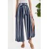 imageGRACE KARIN Womens Wide Leg Pants with Pockets Lightweight High Waisted Tie Knot Caual Loose Split Flowy Palazzo TrousersStripe Navy