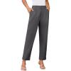 imageGRACE KARIN Women High Waisted Business Casual Pants Dressy Cuffed Work Office Trouser Slacks with PocketsDark Grey