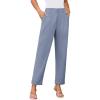 imageGRACE KARIN Women High Waisted Business Casual Pants Dressy Cuffed Work Office Trouser Slacks with PocketsGrey Blue