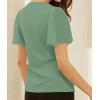 imageGRACE KARIN 2025 Womens Summer Tops Dressy Business Casual Chiffon Short Sleeve VNeck Wrap Work Fitted BlousesGray Green