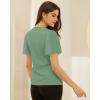 imageGRACE KARIN 2025 Womens Summer Tops Dressy Business Casual Chiffon Short Sleeve VNeck Wrap Work Fitted BlousesGray Green