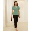 imageGRACE KARIN 2025 Womens Summer Tops Dressy Business Casual Chiffon Short Sleeve VNeck Wrap Work Fitted BlousesGray Green