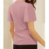 imageGRACE KARIN 2025 Womens Summer Tops Dressy Business Casual Chiffon Short Sleeve VNeck Wrap Work Fitted BlousesPink