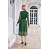 imageGRACE KARIN Formal Dresses for Women Wedding Guest A Line Long Sleeve Midi Dress Wrap V Neck Cocktail Dresses Dazzling Green M