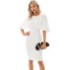 imageGRACE KARIN Women 34 Ruffle Sleeve Slim Fit Business Pencil Dress