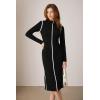imageGRACE KARIN Womens 2024 Long Sleeve Black Bodycon Dresses Fall Winter Mock Neck Fashion Side Slit Dresses S Large
