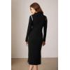 imageGRACE KARIN Womens 2024 Long Sleeve Black Bodycon Dresses Fall Winter Mock Neck Fashion Side Slit Dresses S Large
