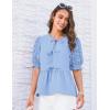 imageGRACE KARIN Womens Tie Front Peplum Tops Short Puff Sleeve Bow Babydoll Blouses Shirts Y2K Going Out TopsBlue