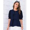 imageGRACE KARIN Womens Tie Front Peplum Tops Short Puff Sleeve Bow Babydoll Blouses Shirts Y2K Going Out TopsNavy Blue