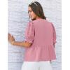 imageGRACE KARIN Womens Tie Front Peplum Tops Short Puff Sleeve Bow Babydoll Blouses Shirts Y2K Going Out TopsPink