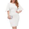 imageGRACE KARIN Women 34 Ruffle Sleeve Slim Fit Business Pencil Dress
