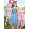 imageGRACE KARIN Girls Sequin Party Dress Holiday Birthday Dance Formal Halter HollowOut Waist Trendy Prom Dress Size 614YLight Blue