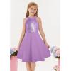 imageGRACE KARIN Girls Sequin Party Dress Holiday Birthday Dance Formal Halter HollowOut Waist Trendy Prom Dress Size 614YPurple