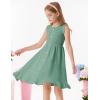 imageGRACE KARIN Girls Summer Casual Dress Sleeveless ALine Button Down Ruffle Hem Smocked Dresses 612 YearsLight Green