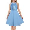 imageGRACE KARIN Girls Sequin Party Dress Holiday Birthday Dance Formal Halter HollowOut Waist Trendy Prom Dress Size 614YLight Blue