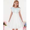 imageGRACE KARIN Girls Sequin Chiffon Dress Party Birthday Prom Formal Fancy Midi Dress 512 YearsColorful White