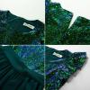 imageGRACE KARIN Girls Sequin Chiffon Dress Party Birthday Prom Formal Fancy Midi Dress 512 YearsGreen