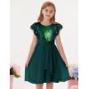 imageGRACE KARIN Girls Sequin Chiffon Dress Party Birthday Prom Formal Fancy Midi Dress 512 YearsGreen
