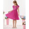 imageGRACE KARIN Girls Sequin Chiffon Dress Party Birthday Prom Formal Fancy Midi Dress 512 YearsHot Pink