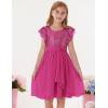 imageGRACE KARIN Girls Sequin Chiffon Dress Party Birthday Prom Formal Fancy Midi Dress 512 YearsHot Pink