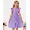 imageGRACE KARIN Girls Sequin Chiffon Dress Party Birthday Prom Formal Fancy Midi Dress 512 YearsPurple