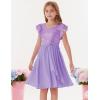 imageGRACE KARIN Girls Sequin Chiffon Dress Party Birthday Prom Formal Fancy Midi Dress 512 YearsPurple