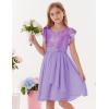 imageGRACE KARIN Girls Sequin Chiffon Dress Party Birthday Prom Formal Fancy Midi Dress 512 YearsPurple