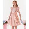 imageGRACE KARIN Girls Sequin Chiffon Dress Party Birthday Prom Formal Fancy Midi Dress 512 YearsRose Gold