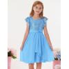imageGRACE KARIN Girls Sequin Chiffon Dress Party Birthday Prom Formal Fancy Midi Dress 512 YearsSky Blue
