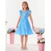 imageGRACE KARIN Girls Sequin Chiffon Dress Party Birthday Prom Formal Fancy Midi Dress 512 YearsSky Blue