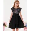 imageGRACE KARIN Girls Sequin Chiffon Dress Party Birthday Prom Formal Fancy Midi Dress 512 YearsSymphony Black