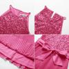 imageGRACE KARIN Girls Sequin Dress Christmas Party Dance Formal Birthday Fancy Sparkly Halter Chiffon Dresses Size 514Hot Pink