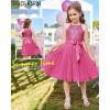 imageGRACE KARIN Girls Sequin Dress Christmas Party Dance Formal Birthday Fancy Sparkly Halter Chiffon Dresses Size 514Hot Pink
