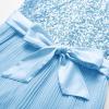 imageGRACE KARIN Girls Sequin Dress Christmas Party Dance Formal Birthday Fancy Sparkly Halter Chiffon Dresses Size 514Light Blue