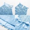 imageGRACE KARIN Girls Sequin Dress Christmas Party Dance Formal Birthday Fancy Sparkly Halter Chiffon Dresses Size 514Light Blue